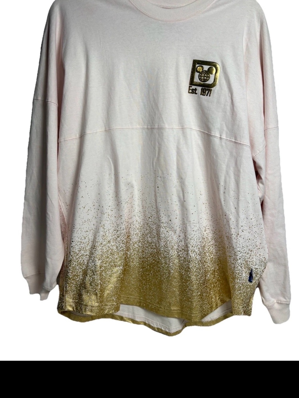 Walt Disney World Pink Gold Glitter Spirit Jersey Women’s Size L